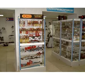 Металеві стелажі для магазину 1824х920х300/4 мет білий Металеві стелажі для магазину 1824х920х300/4 мет білий